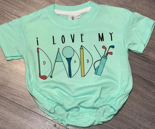 I Love Daddy Short Sleeve Baggy T Shirt Bubble